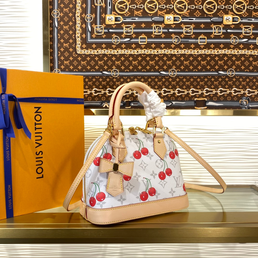 【ルイヴィトン】新作コラボLV x TMアルマBB さくらんぼ ハンドバッグ M14234